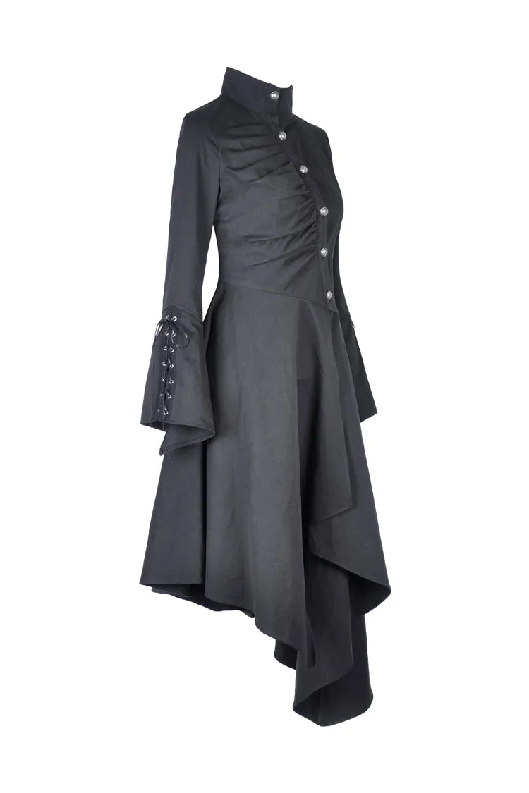 Punk long jacket with oblique asymmetrical shape JW208