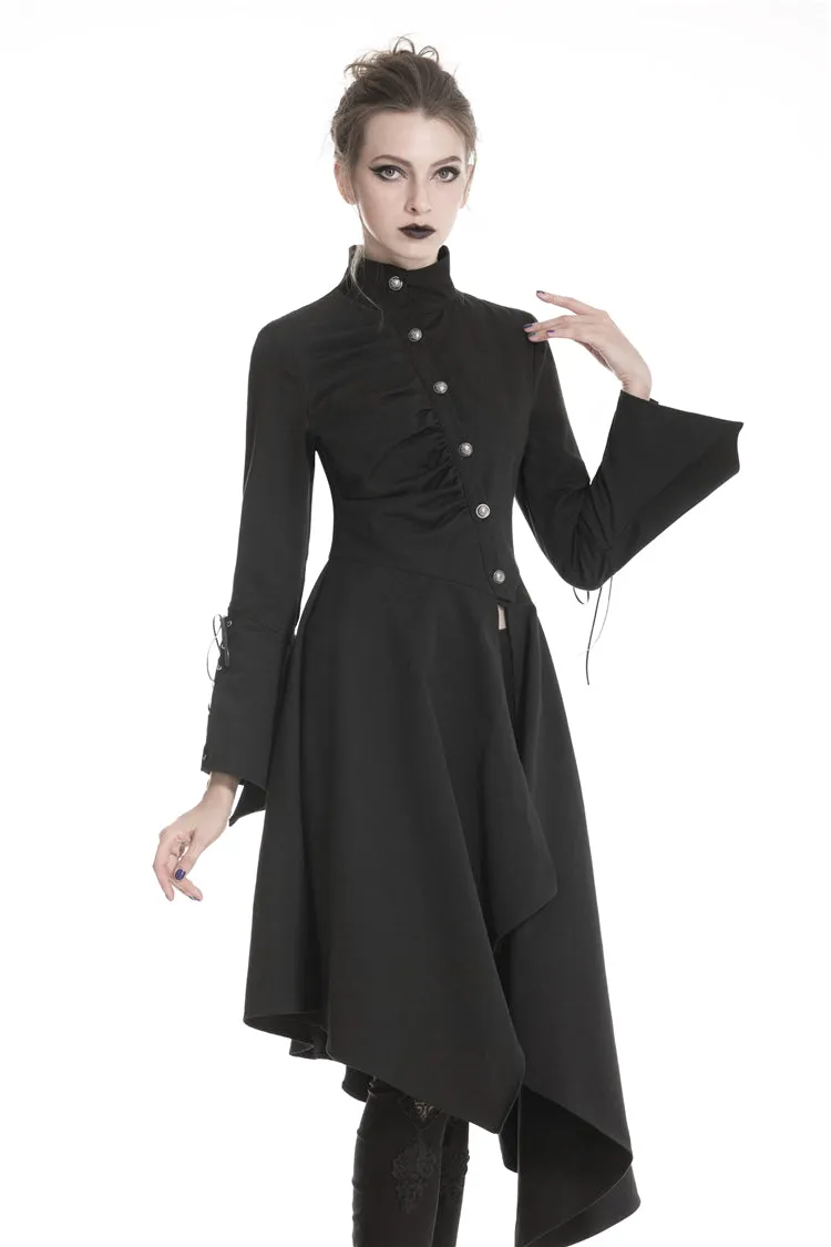 Punk long jacket with oblique asymmetrical shape JW208