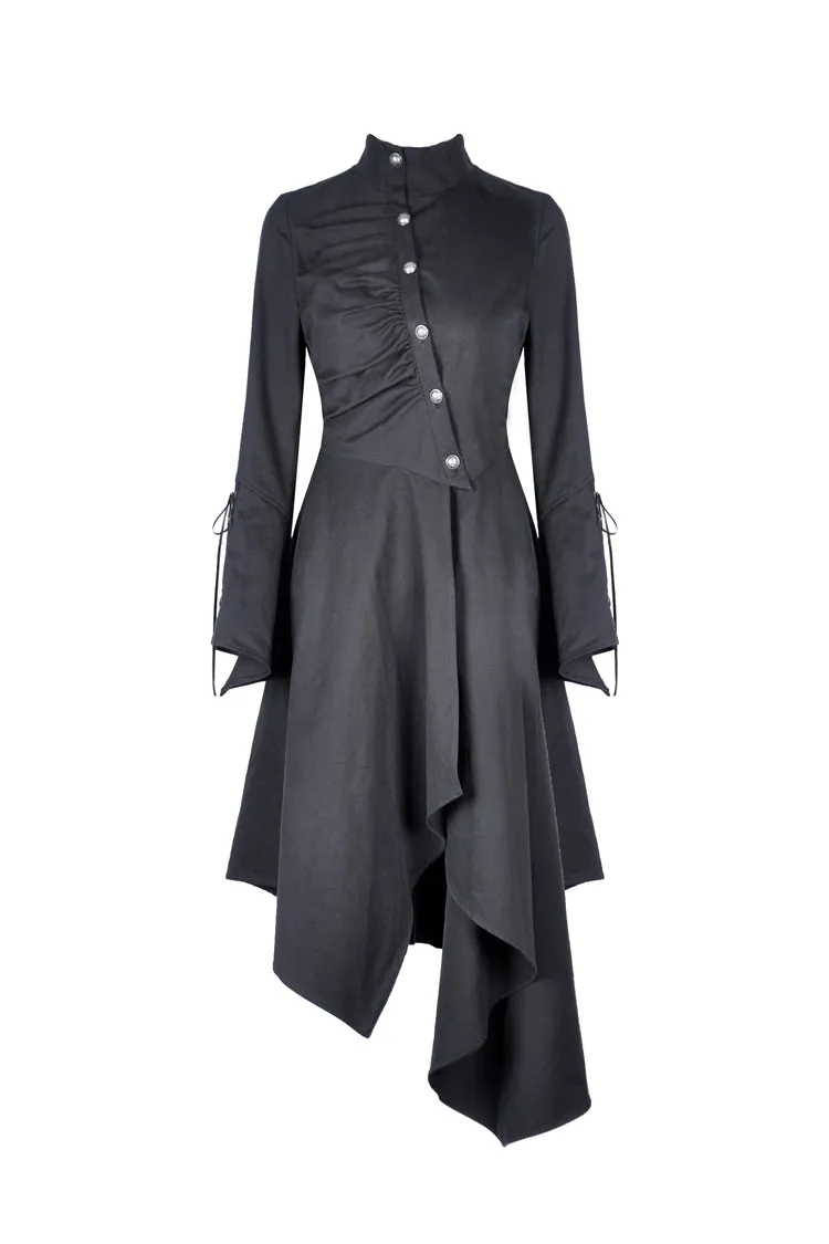 Punk long jacket with oblique asymmetrical shape JW208