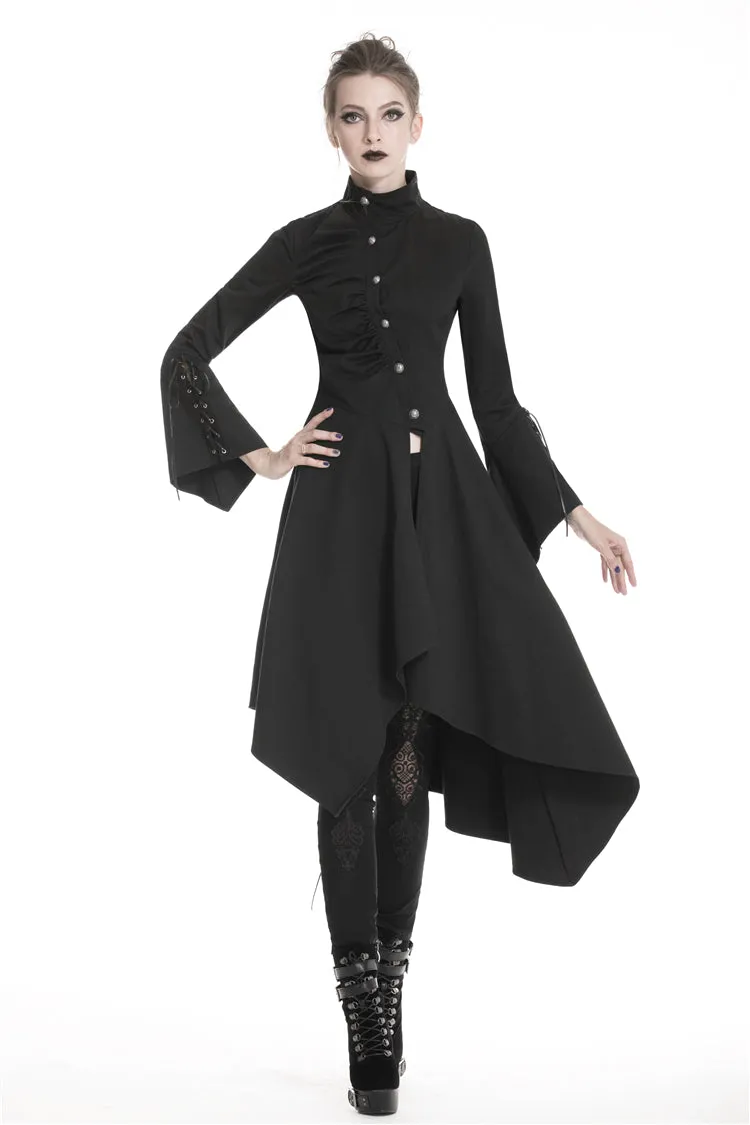 Punk long jacket with oblique asymmetrical shape JW208