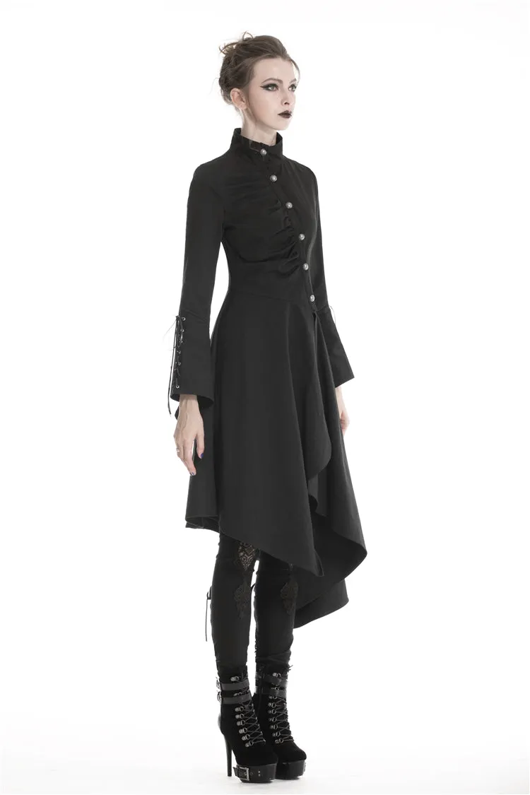 Punk long jacket with oblique asymmetrical shape JW208