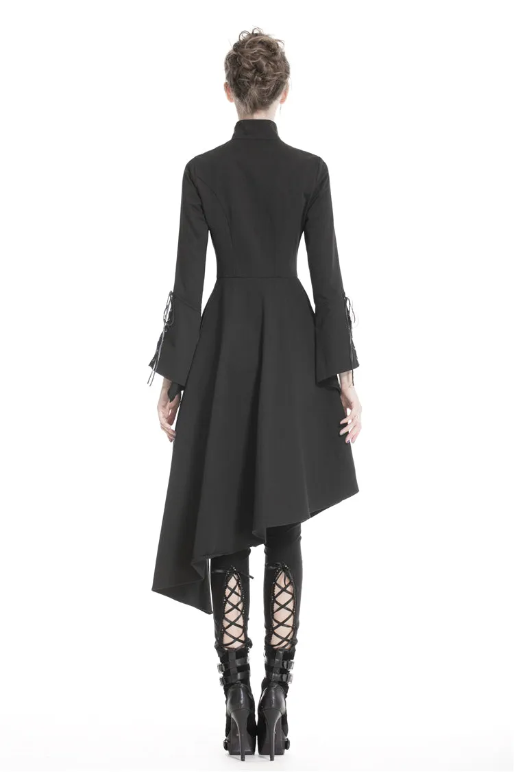 Punk long jacket with oblique asymmetrical shape JW208