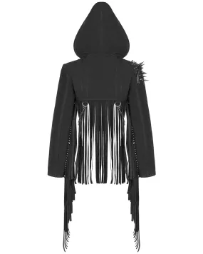 Punk Rave Stormrider Womens Apocalyptic Hooded Cropped Biker Jacket