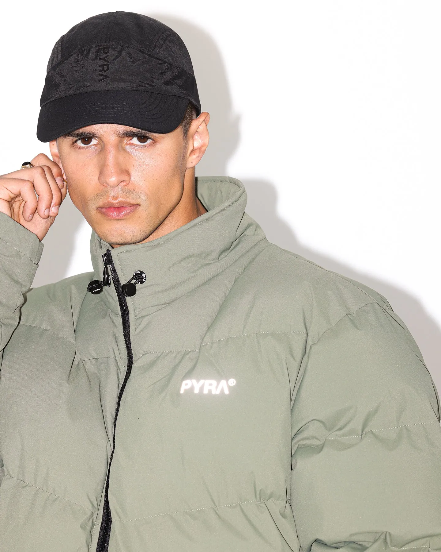 PYRA Padded Puffa Jacket Olive Green