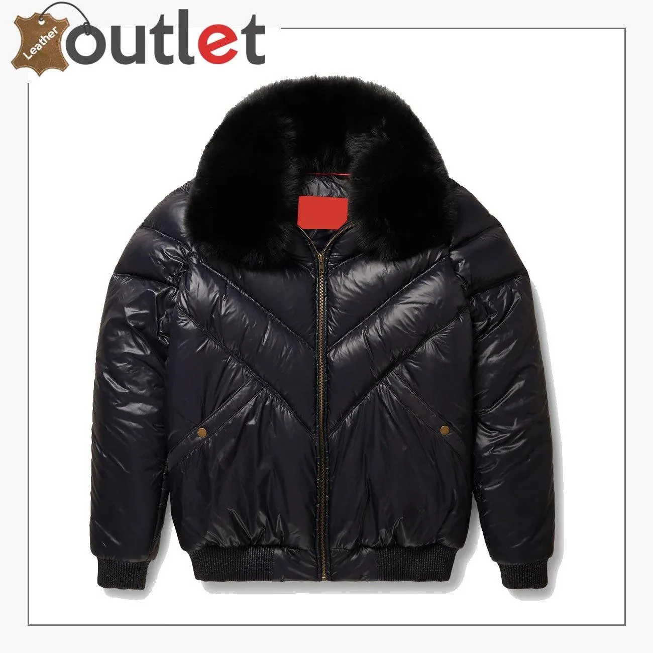 Real Quality V-Bomber Nylon Black Black Fox Fur