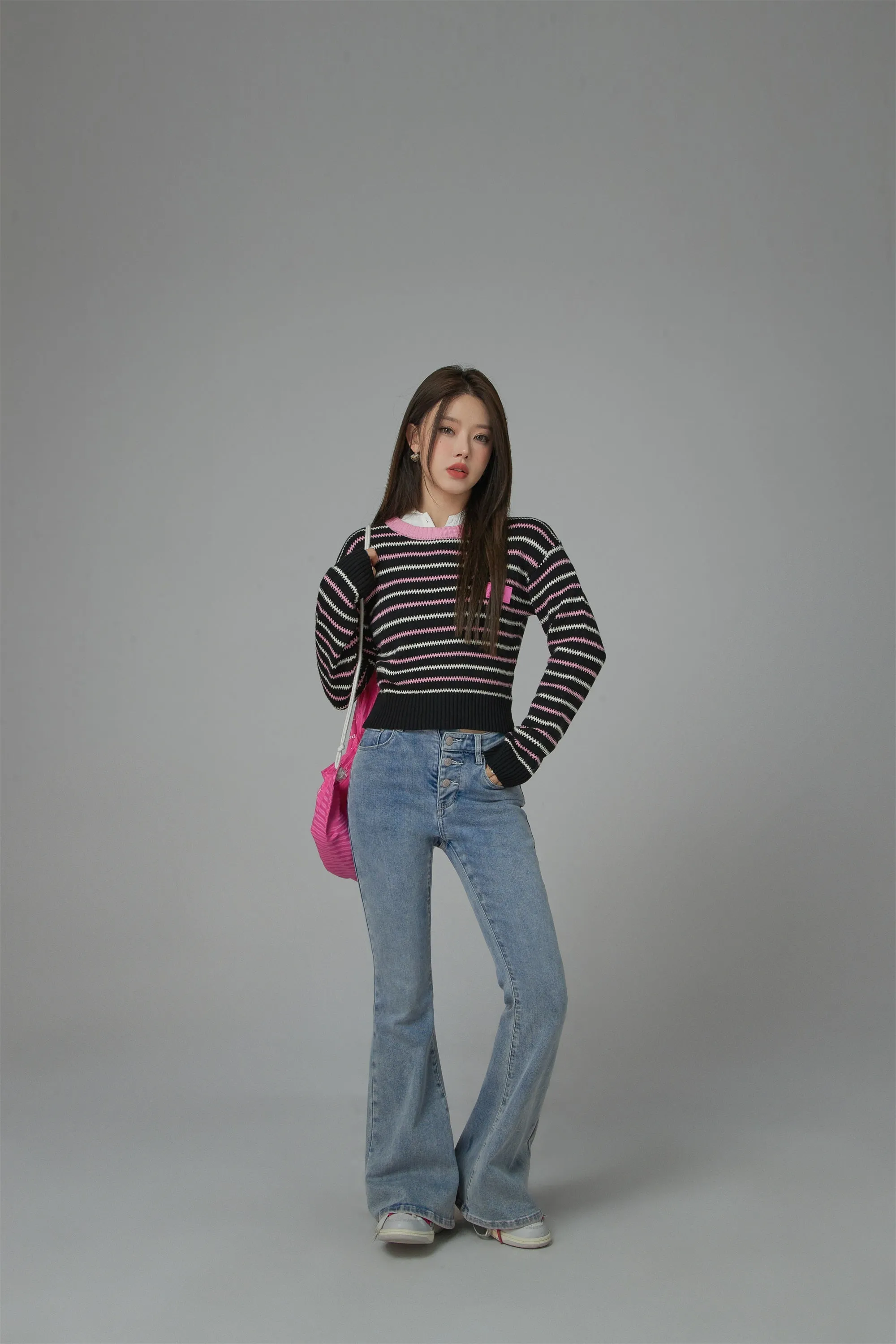 Rejoice Striped Crop Knit Sweater