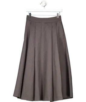 River Island Grey Pleated Midi Skirt UK 8