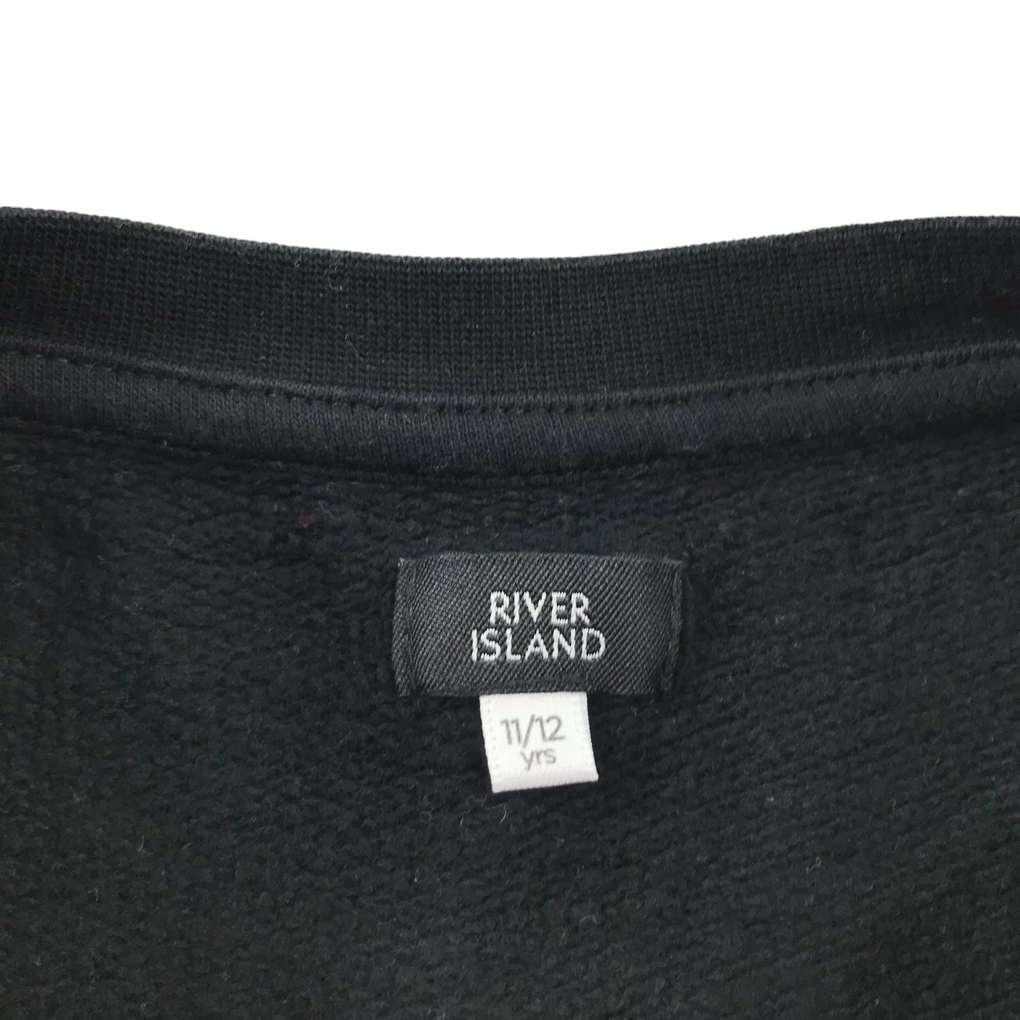 River Island sweater 11-12 years black pullover with small logo cotton