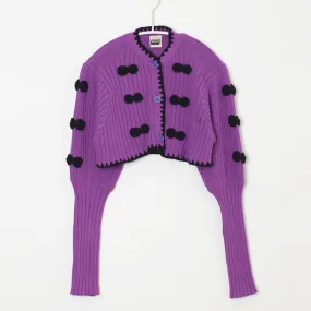 SALE 40%OFF ! <br/>【HOLIDAY/ホリディ】RIBBON CROPPED KNIT CARDIGAN <br>23104025