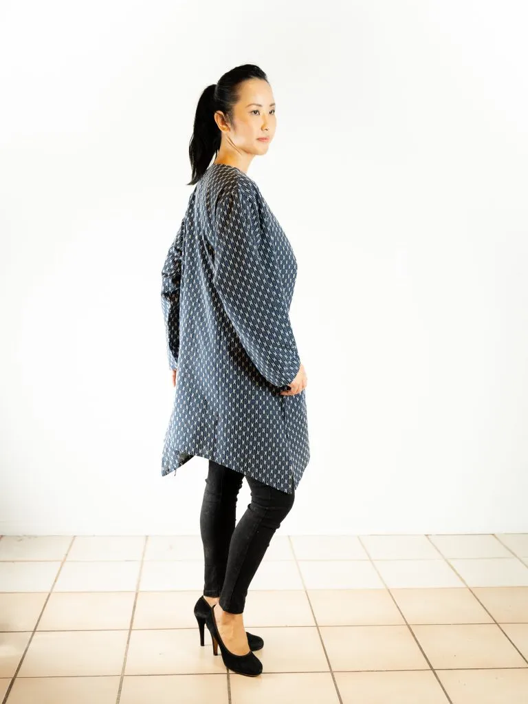 Sasaki Gallery | SSK 5B Long Jacket No Collar - Sashiko