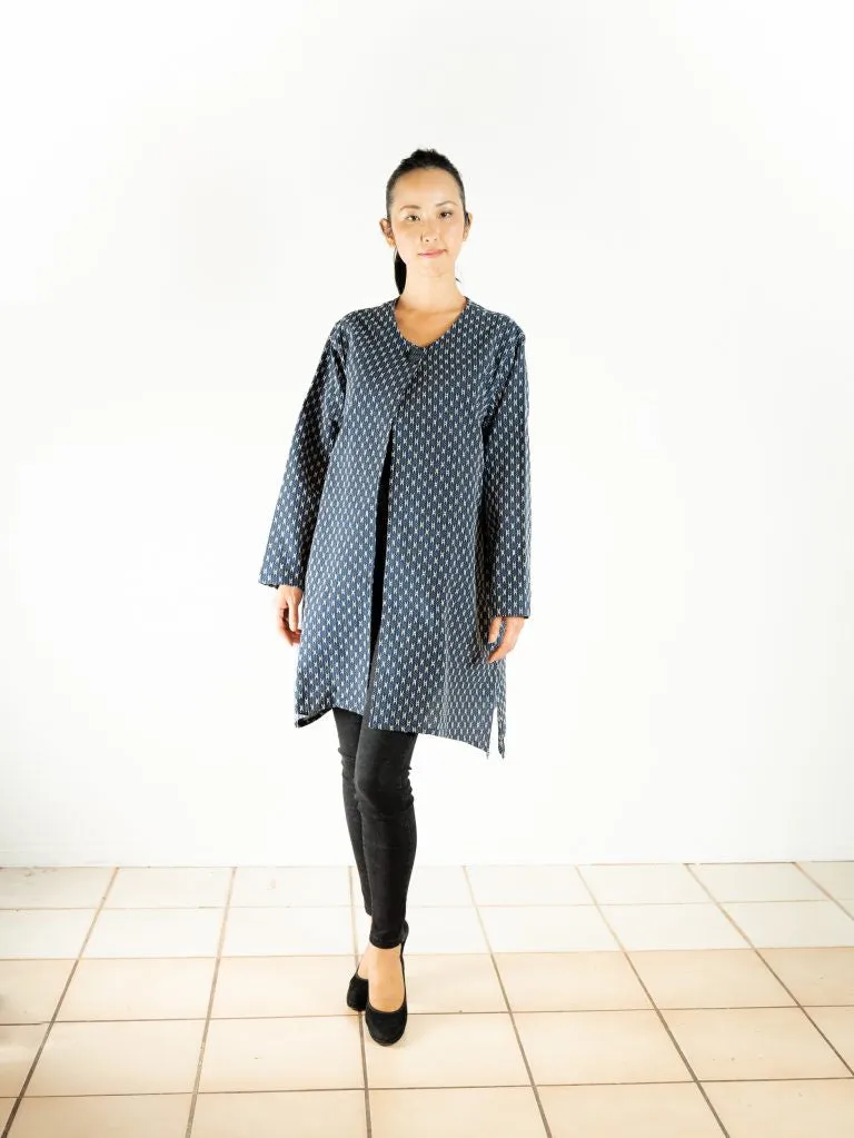 Sasaki Gallery | SSK 5B Long Jacket No Collar - Sashiko