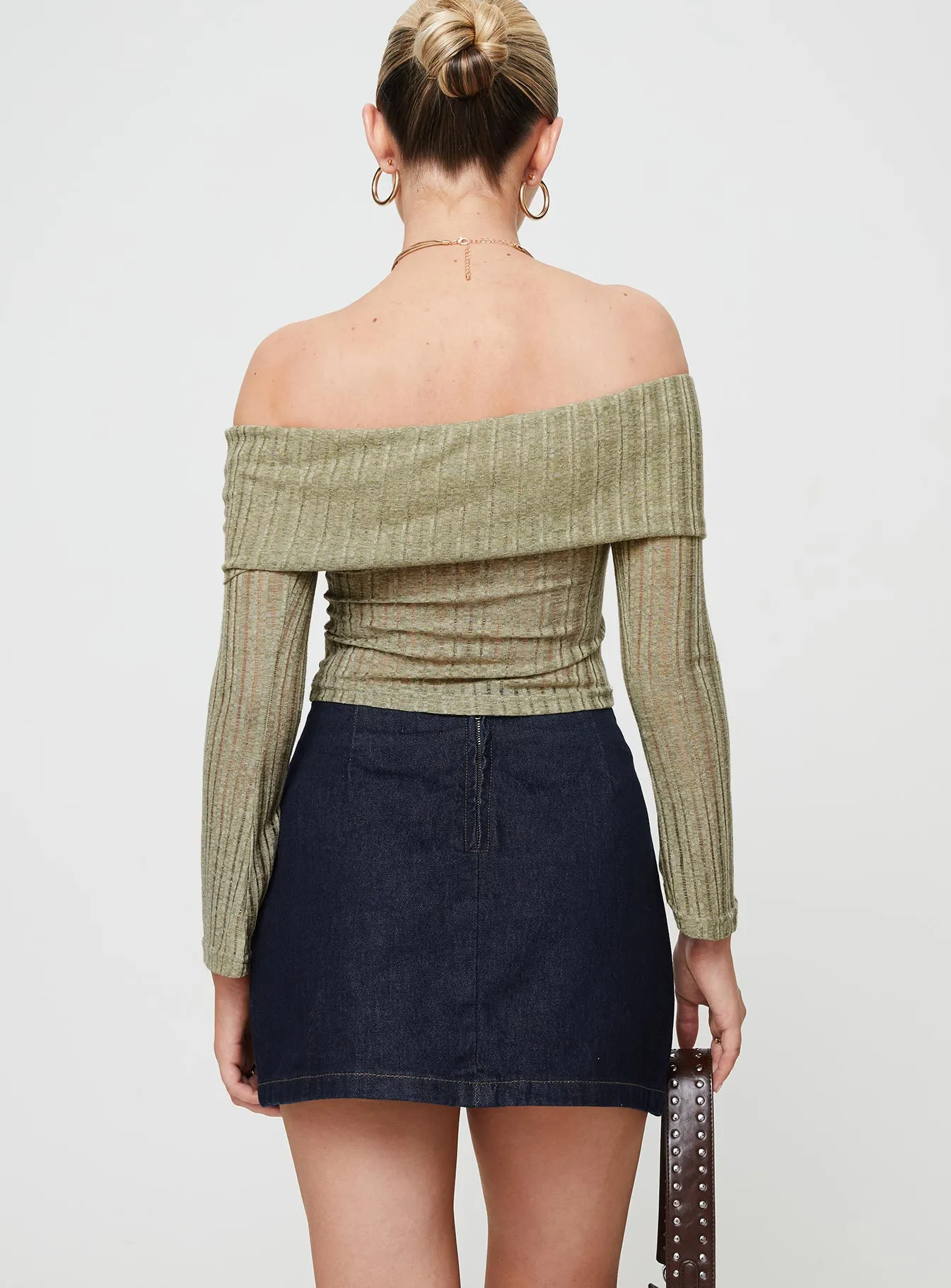 Sawan Pleated Denim Mini Skirt Dark Wash