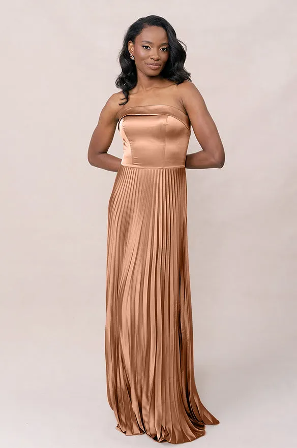 Saylor Satin Pleated Dress | Made To Order