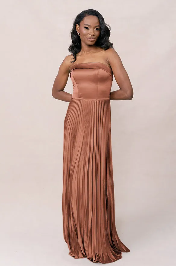 Saylor Satin Pleated Dress | Made To Order