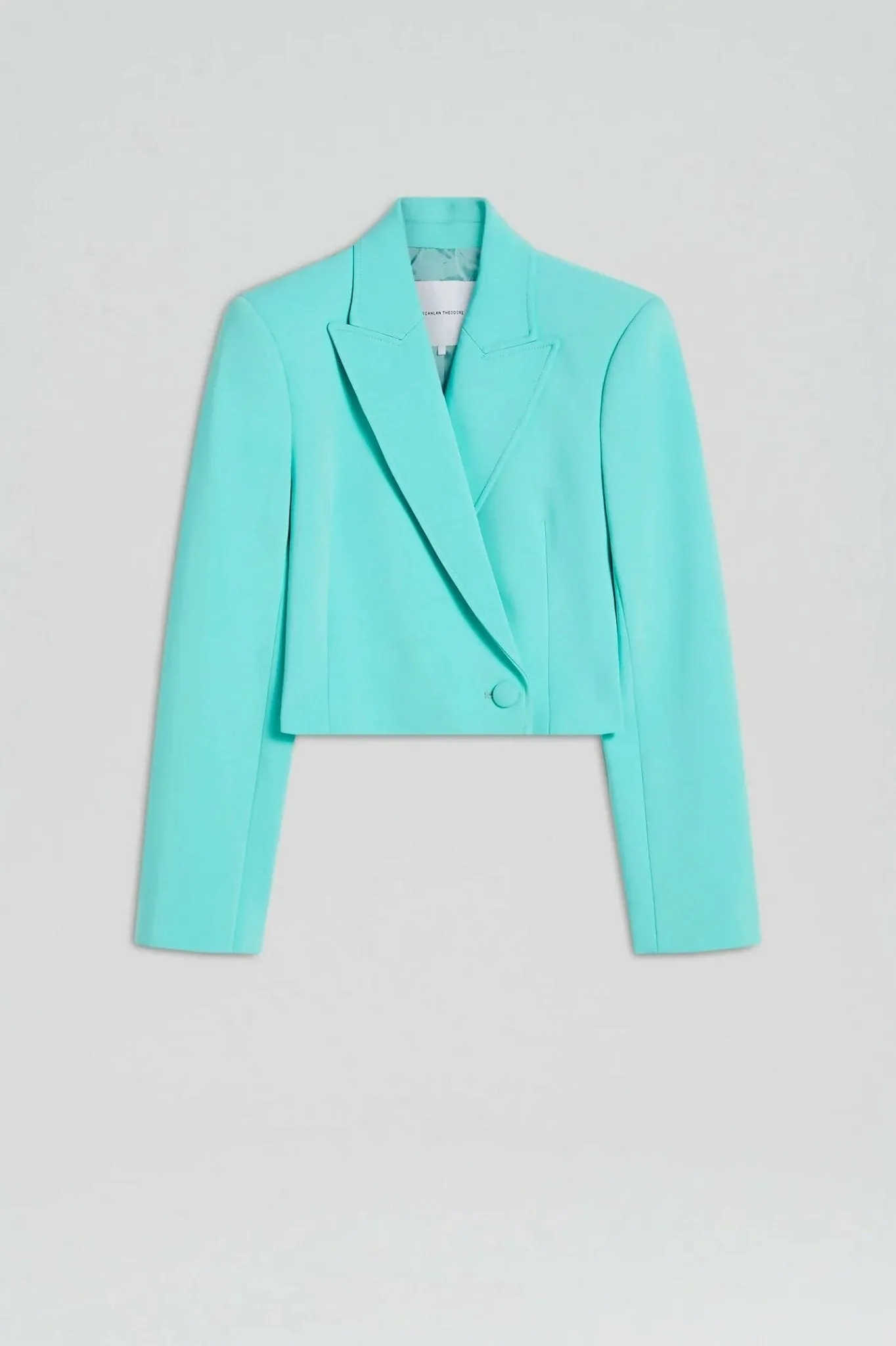 Scanlan Theodore Tailored Bustier Dress and Crop Jacket in Turquoise