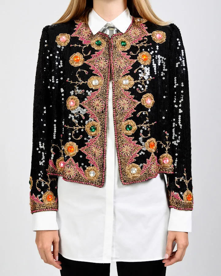 Sequin Encrusted Jeweled Trophy Jacket