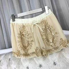 Sequined Chiffon Shorts