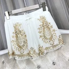 Sequined Chiffon Shorts