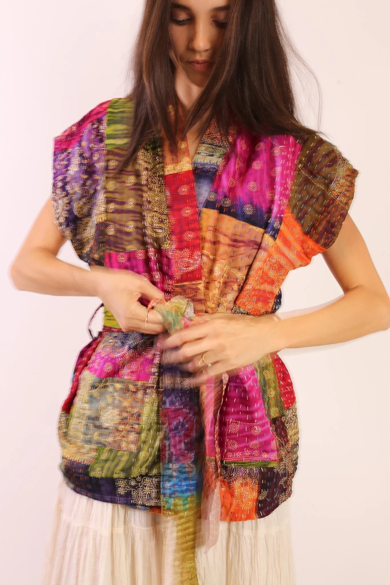 SILK PATCHWORK VEST SINA