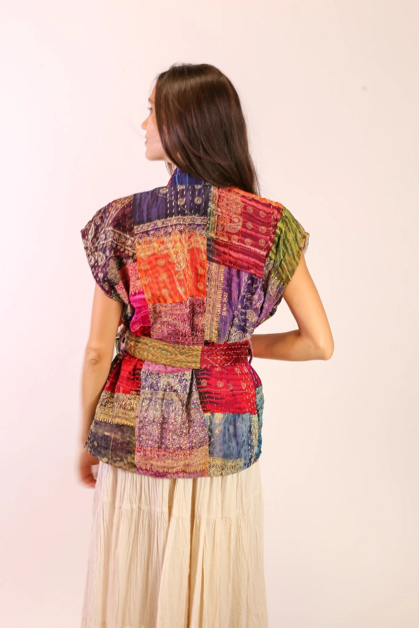 SILK PATCHWORK VEST SINA