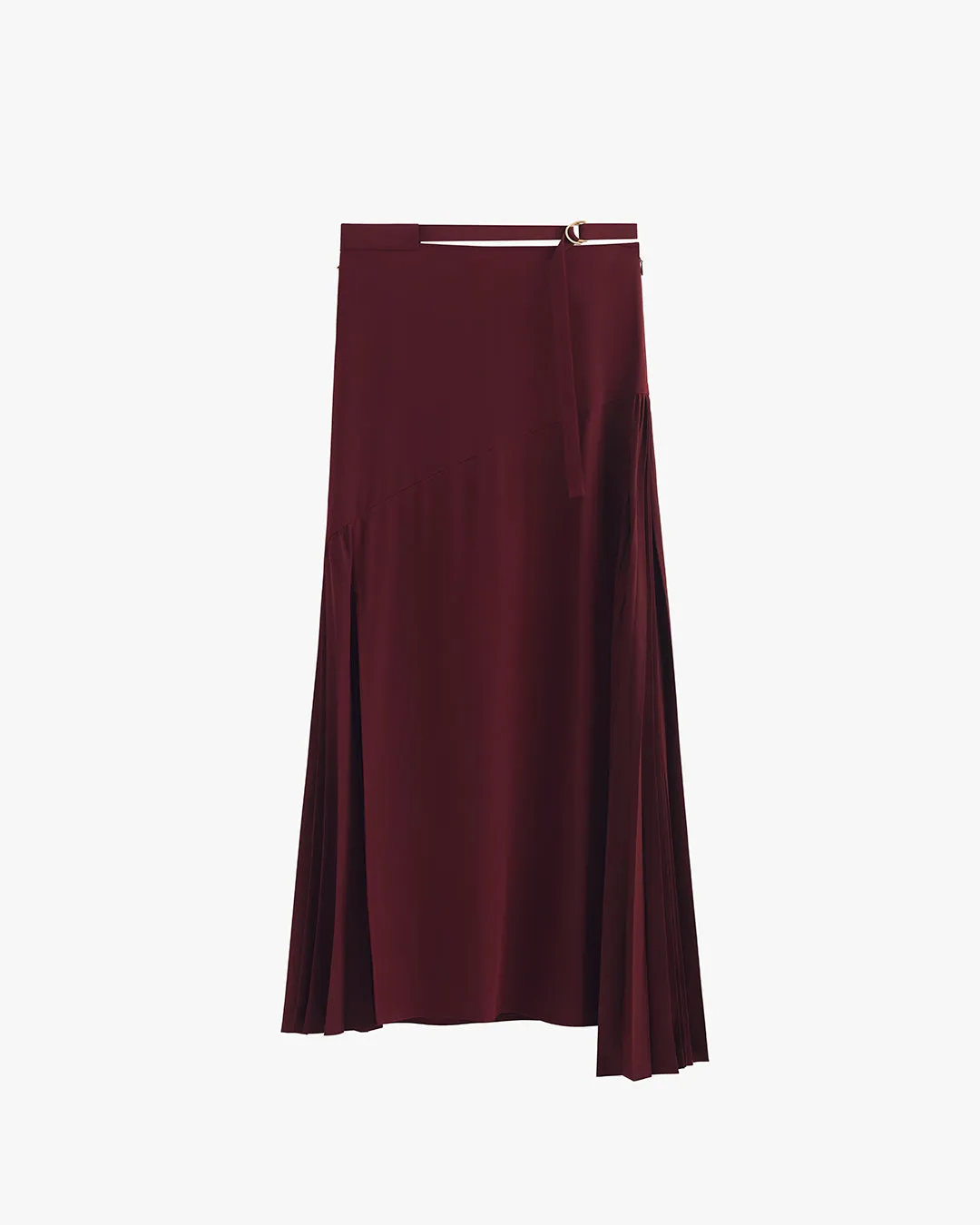 Silk Pleated Side Skirt