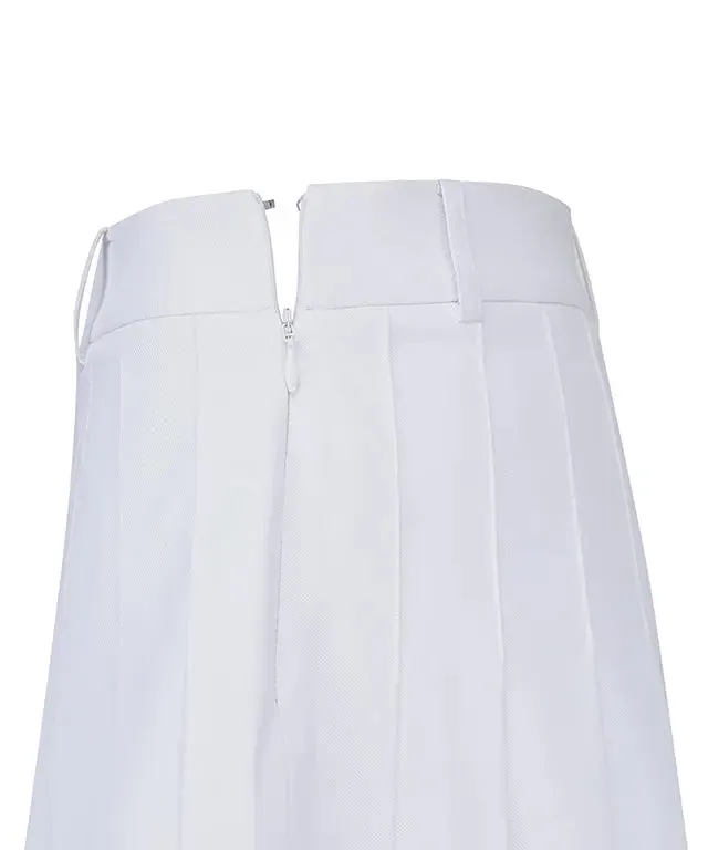 Sophisticated White Pleated Mini Skirt with Pocket for Women by ANEW Golf