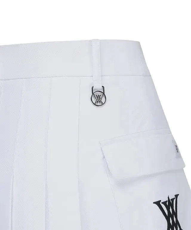 Sophisticated White Pleated Mini Skirt with Pocket for Women by ANEW Golf