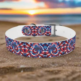 Stellar Swirls: Tie Dye Stars and Stripes Dog Collar