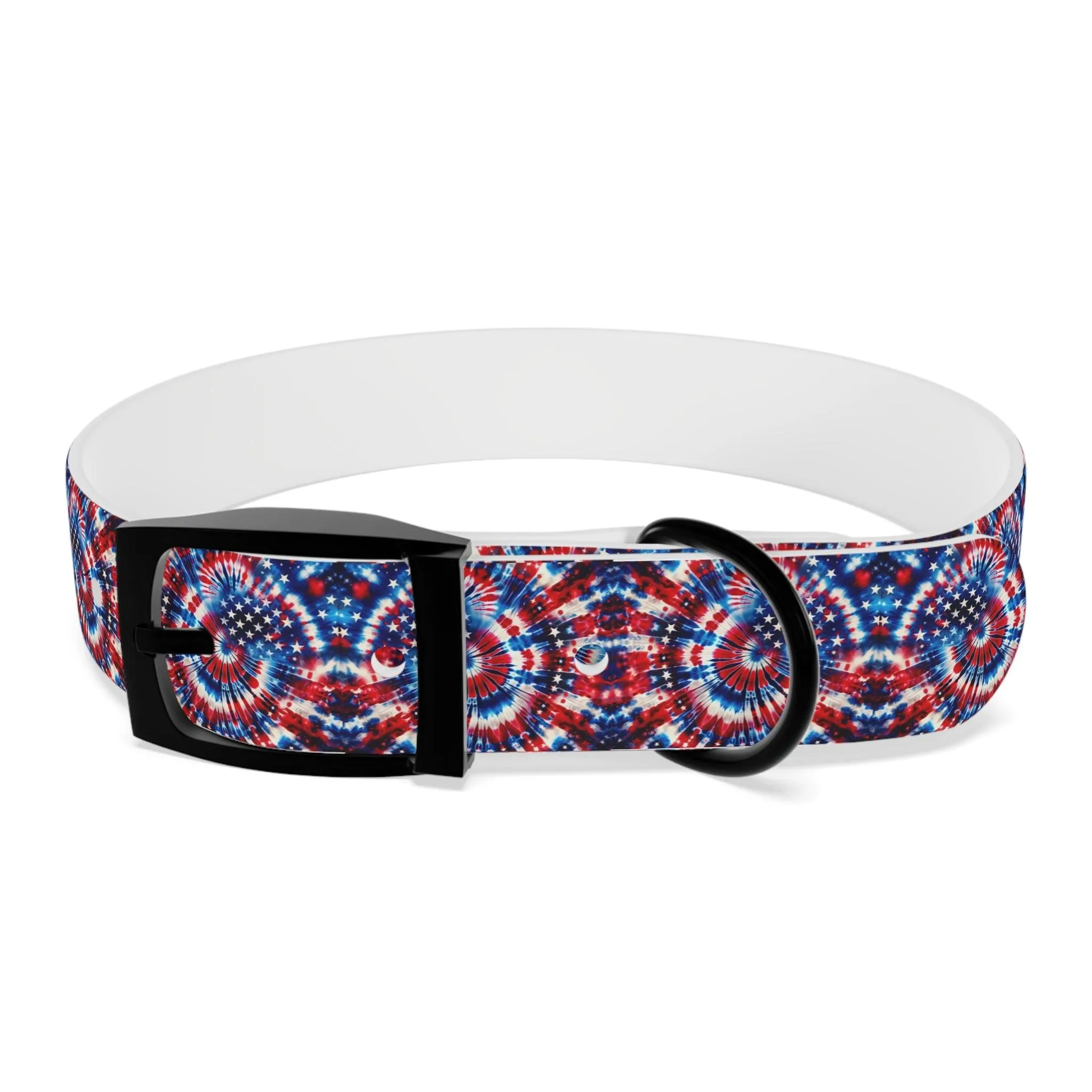 Stellar Swirls: Tie Dye Stars and Stripes Dog Collar