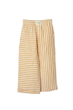 Striped Linen Culottes in Yellow