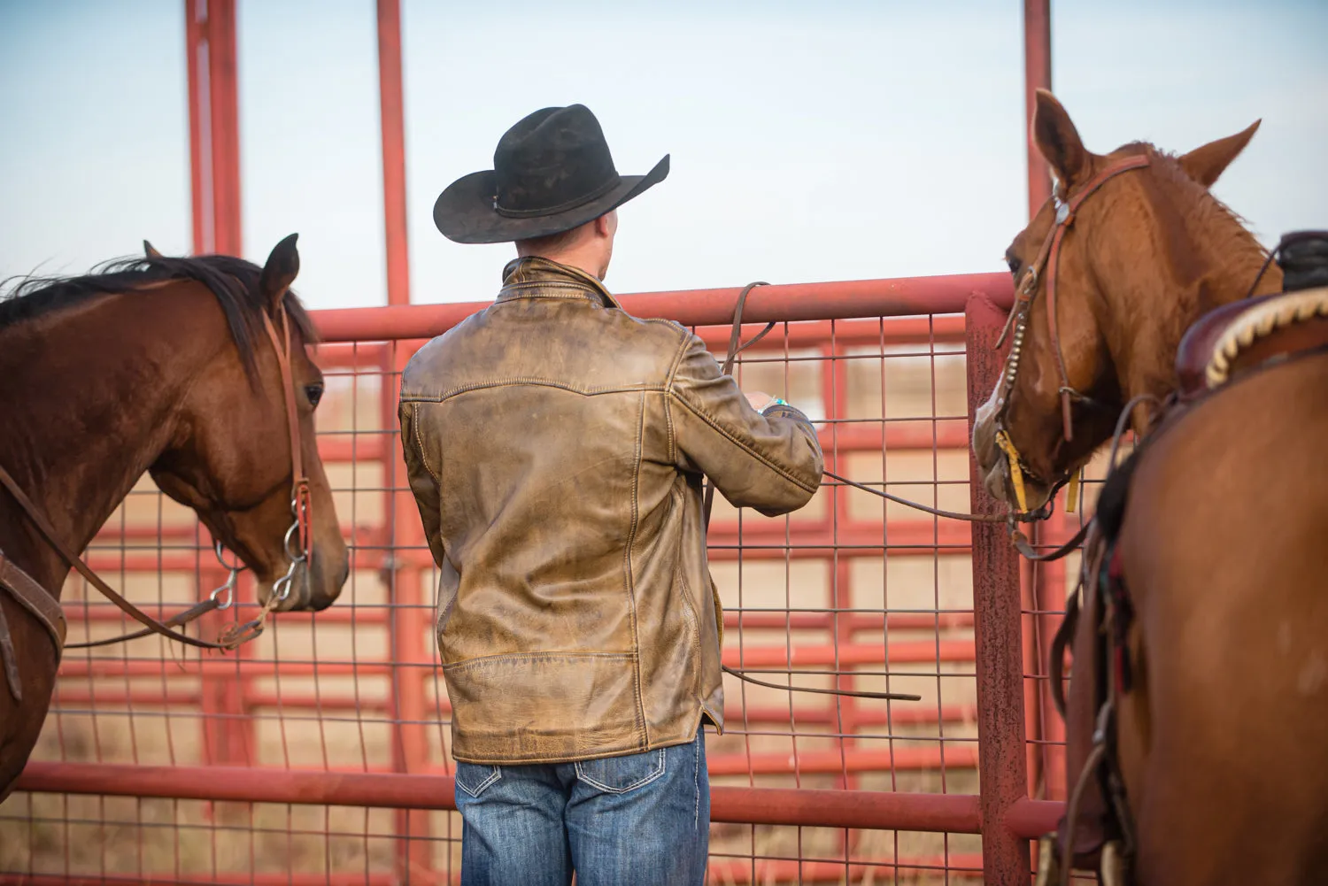 STS Ranchwear Mens Ranch Hand Brush Leather Leather Jacket