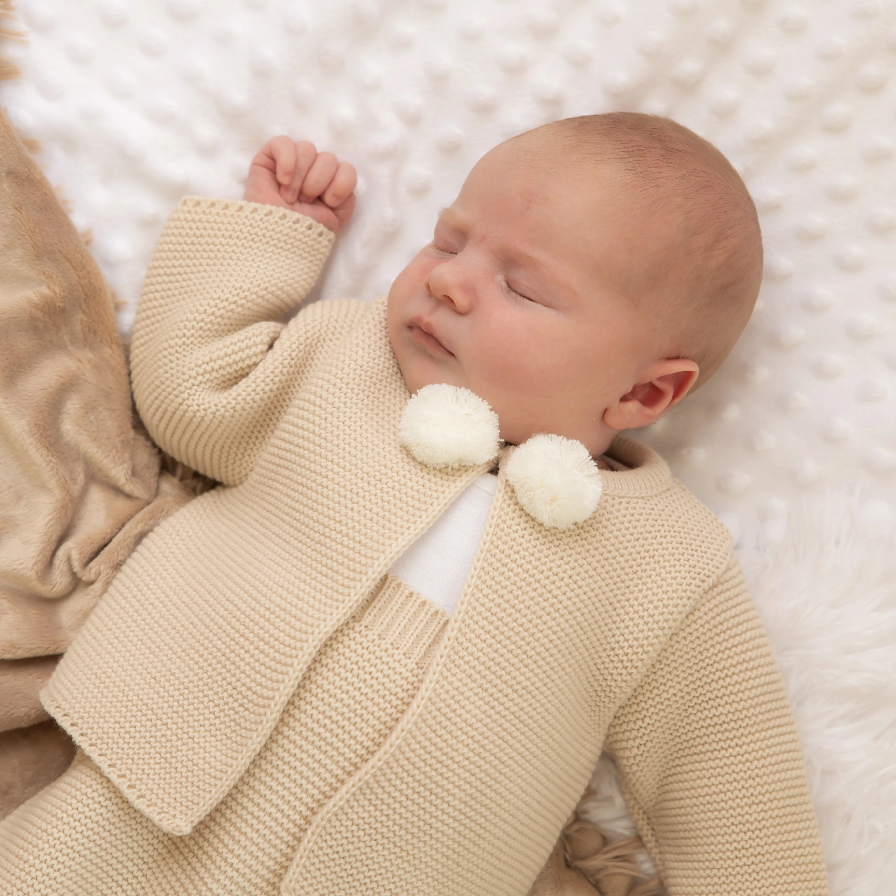 Taupe Knitted Pom 2 Piece Outfit