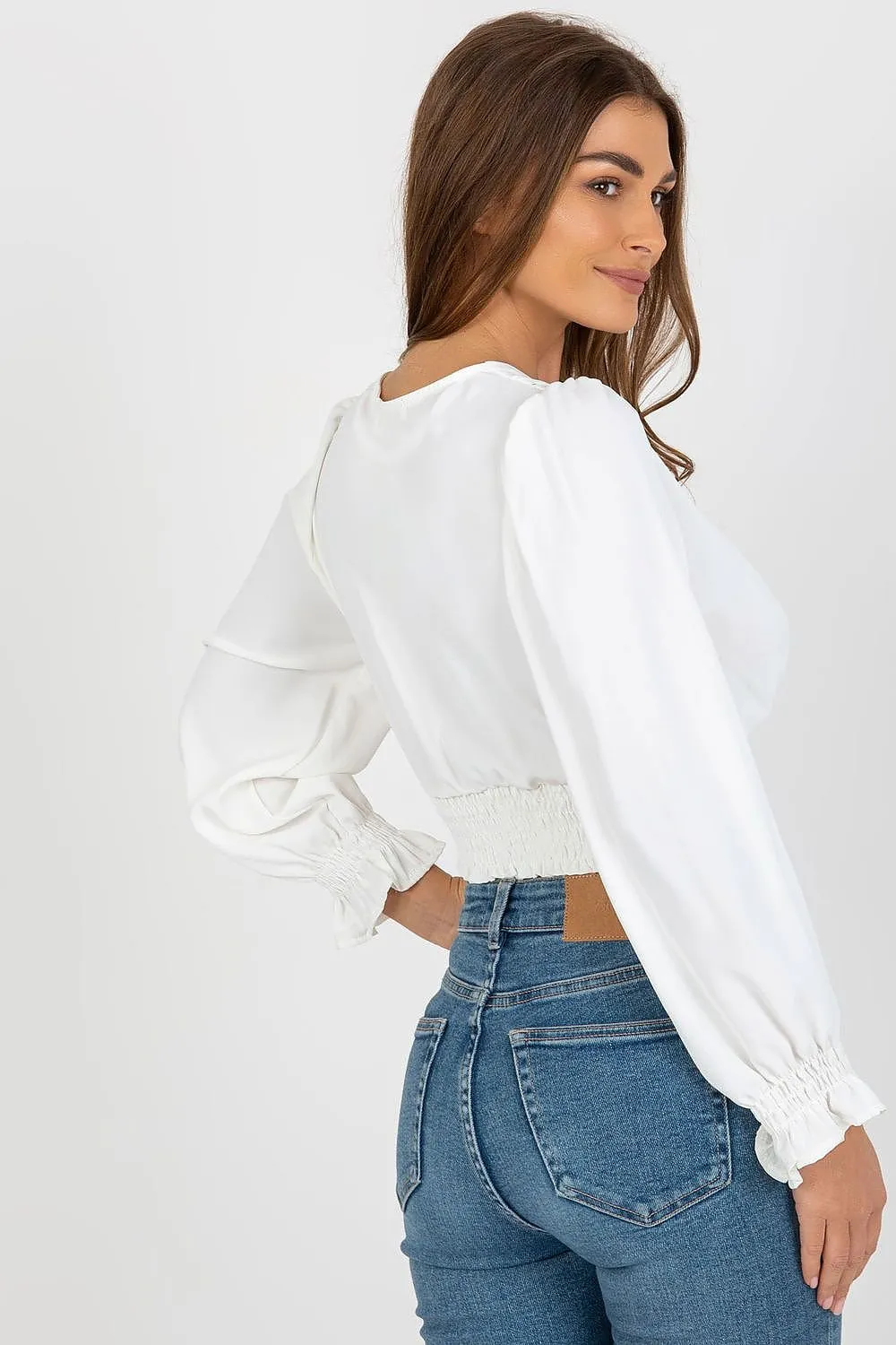 TEEK - Cropped V-Neck Blouse