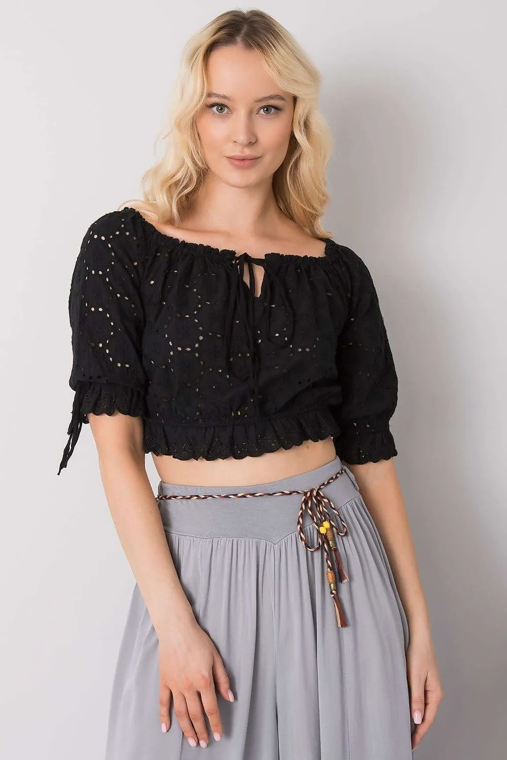 TEEK - Multi Drawstring Cropped Blouse