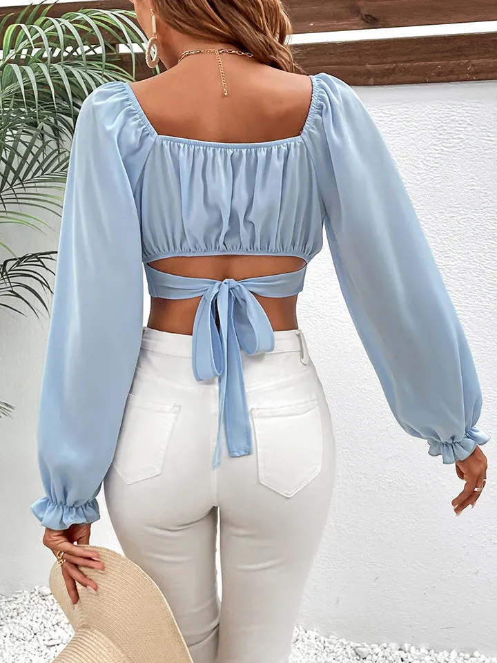 TEEK - Pastel Blue Cropped Blouse