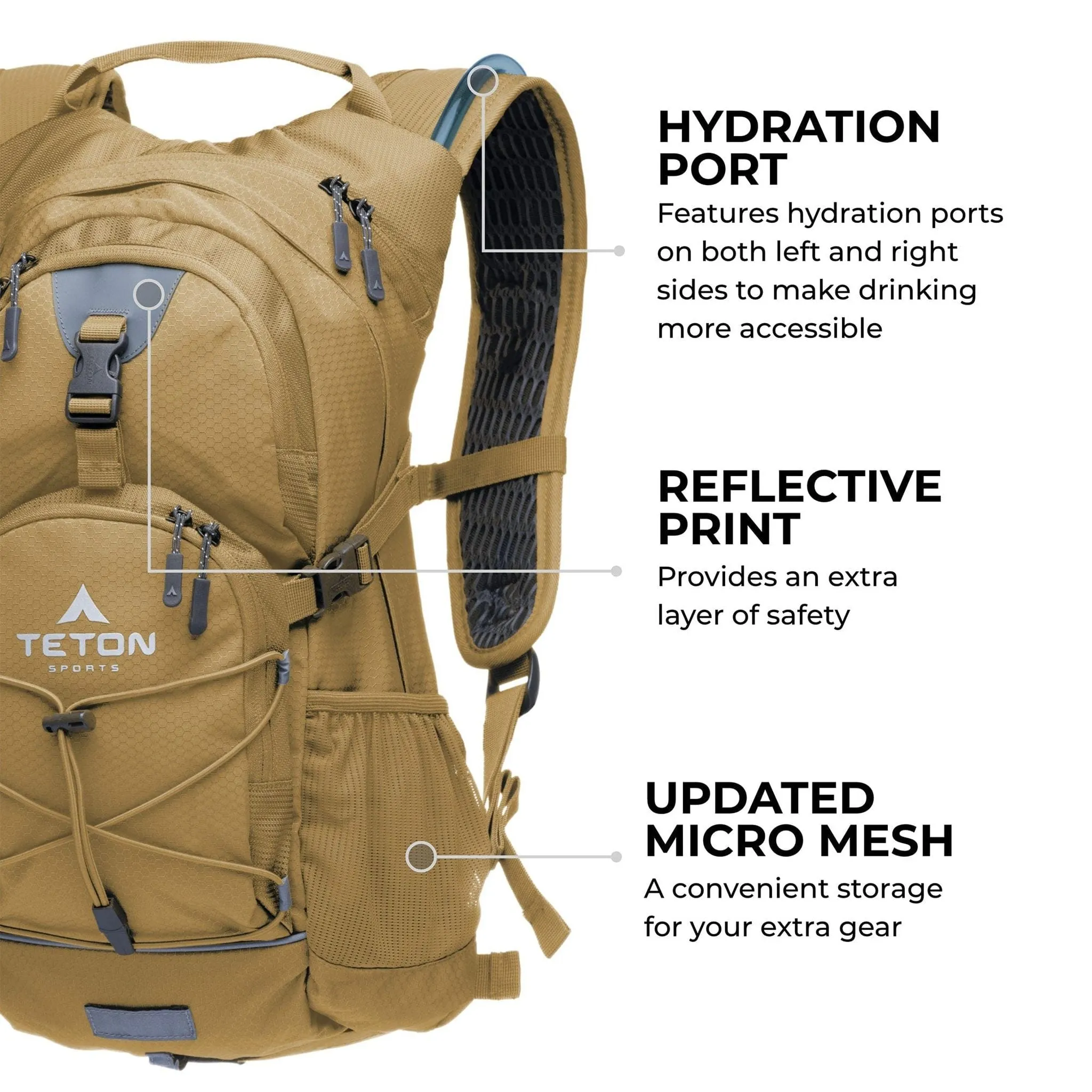 Teton Sports Oasis 22l Hydration Backpack with 3l Bladder in Gunmetal