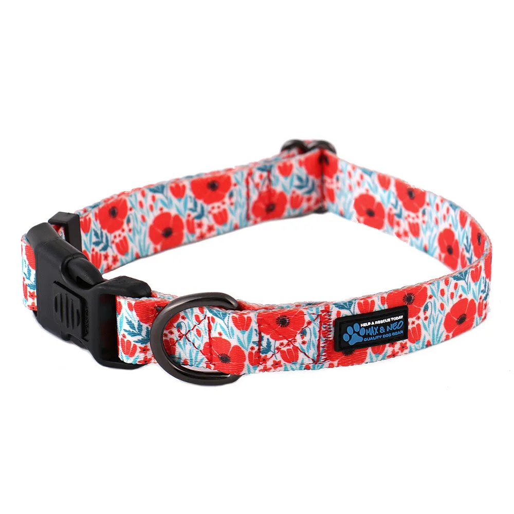 The NEO Dog Collar - Bees, Dinosaurs, Red Poppies, Life is Better