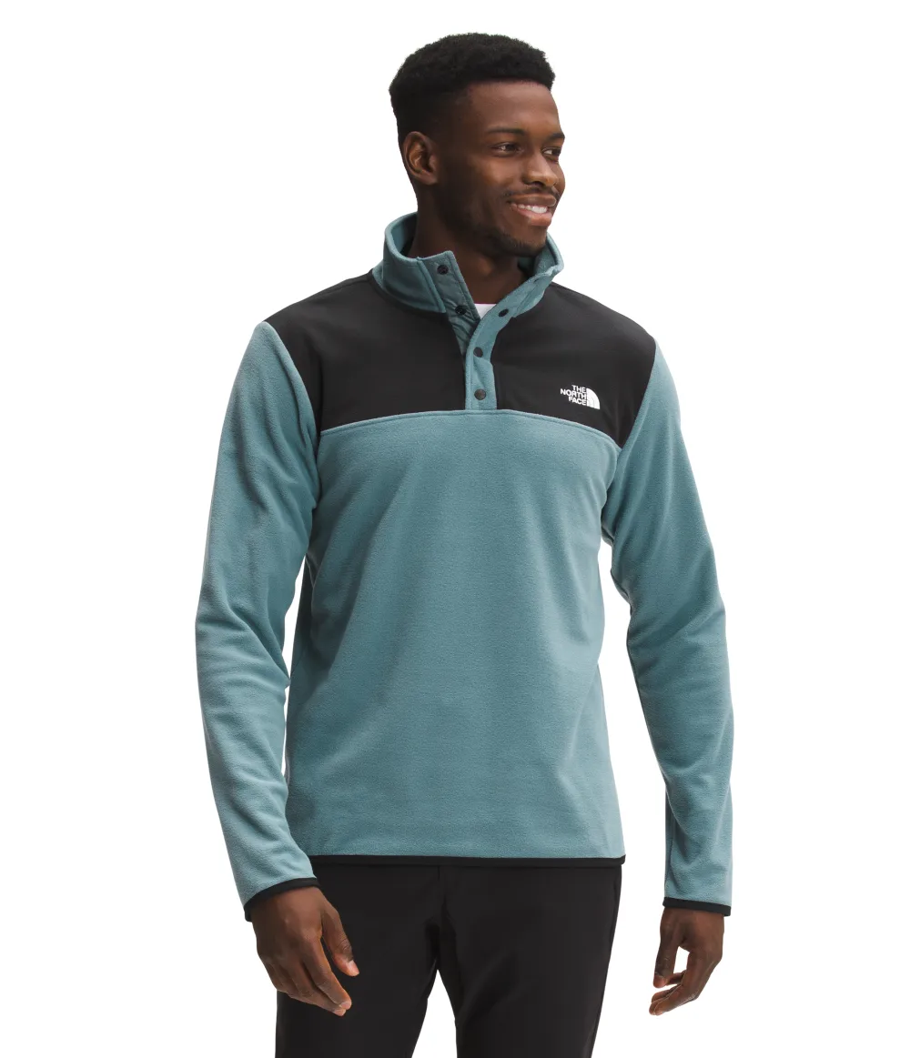 'The North Face' Men's TKA Glacier Snap Pullover - TNF Black / Goblin Blue