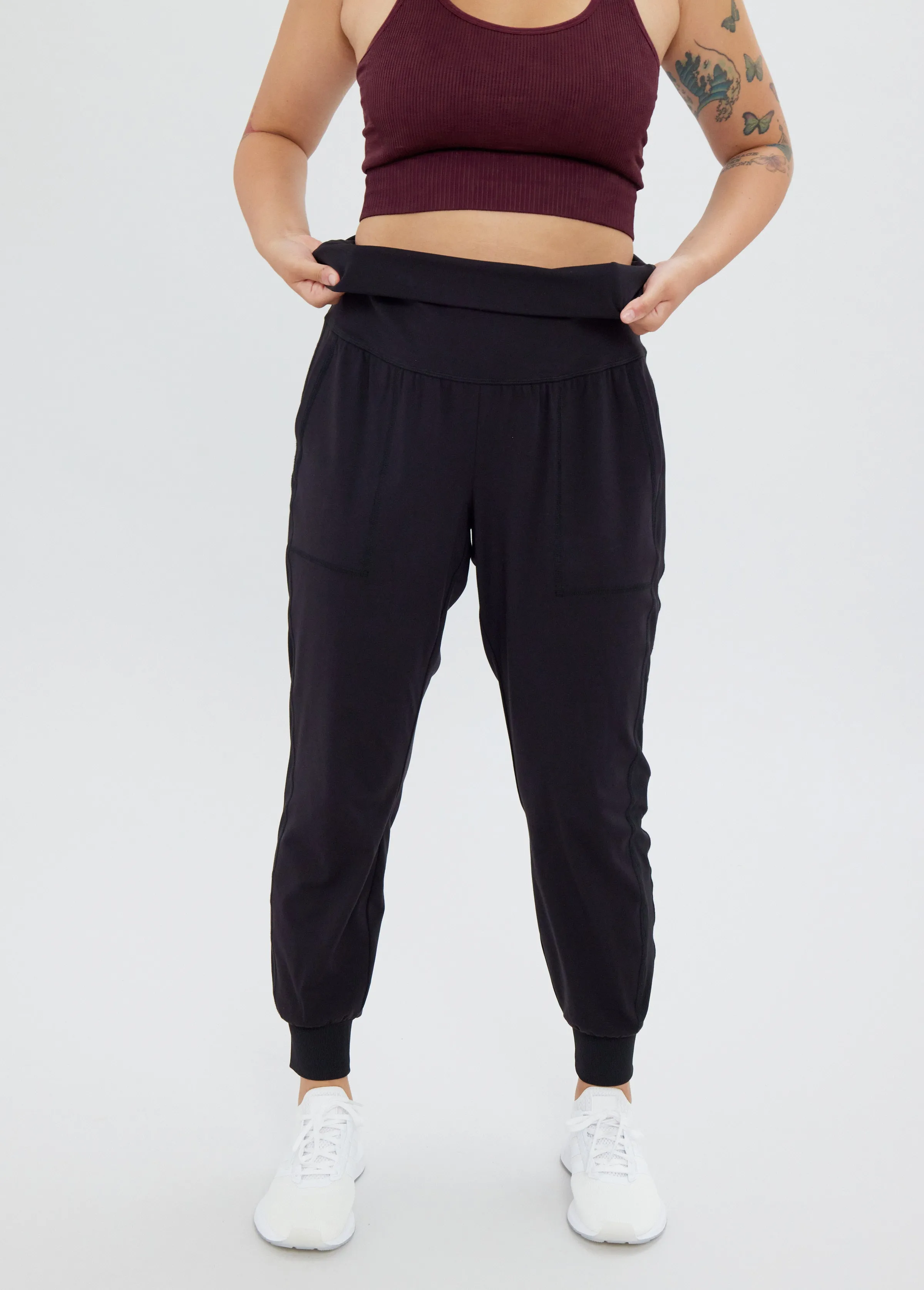 The Ultimate Fold Down Maternity Black Jogger