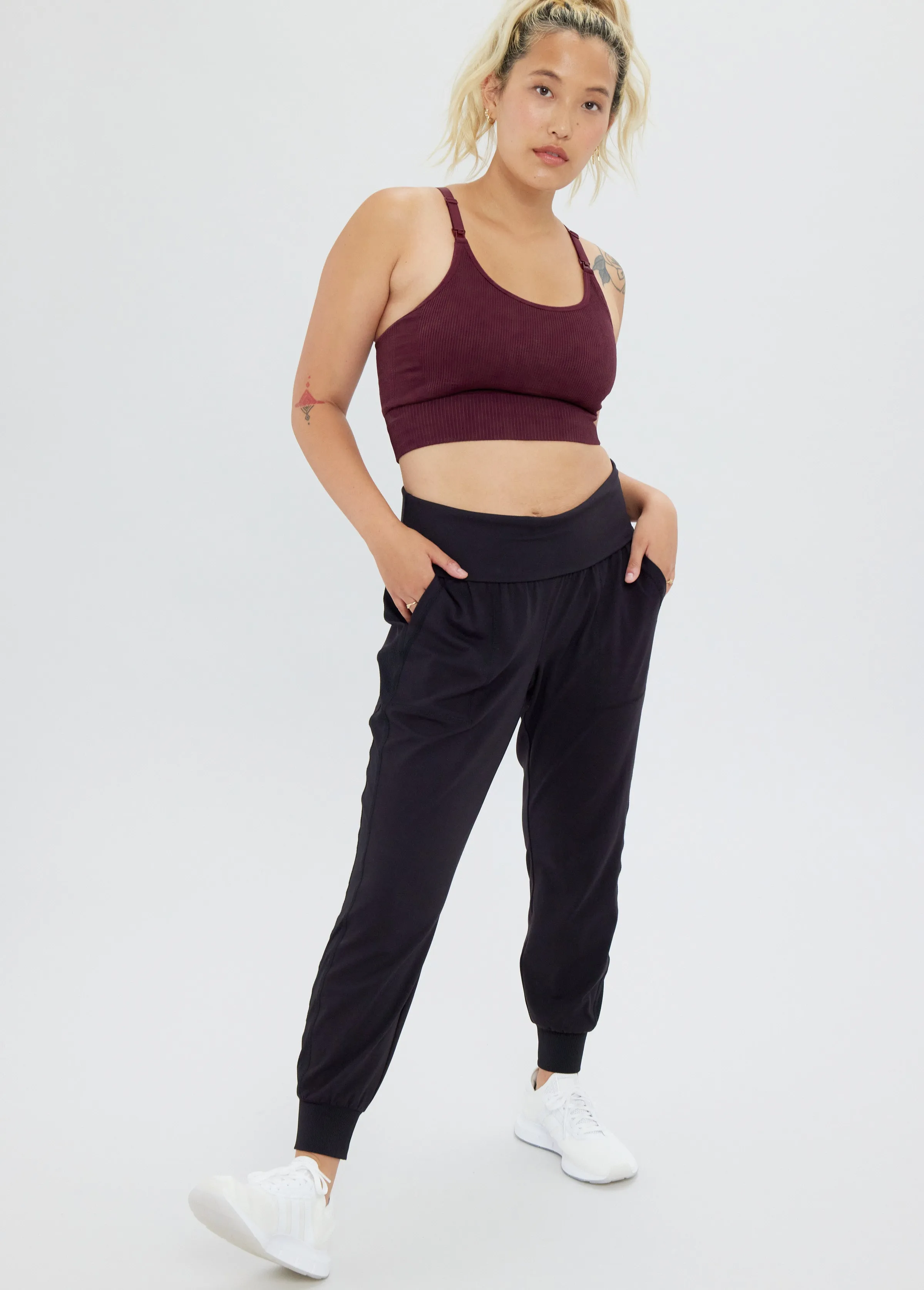 The Ultimate Fold Down Maternity Black Jogger