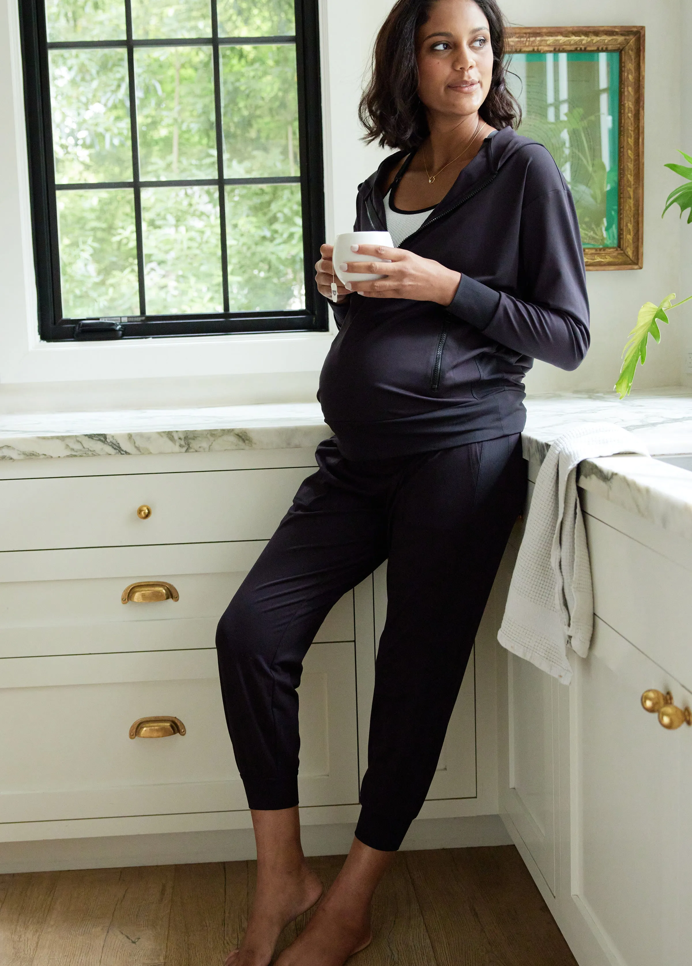 The Ultimate Fold Down Maternity Black Jogger