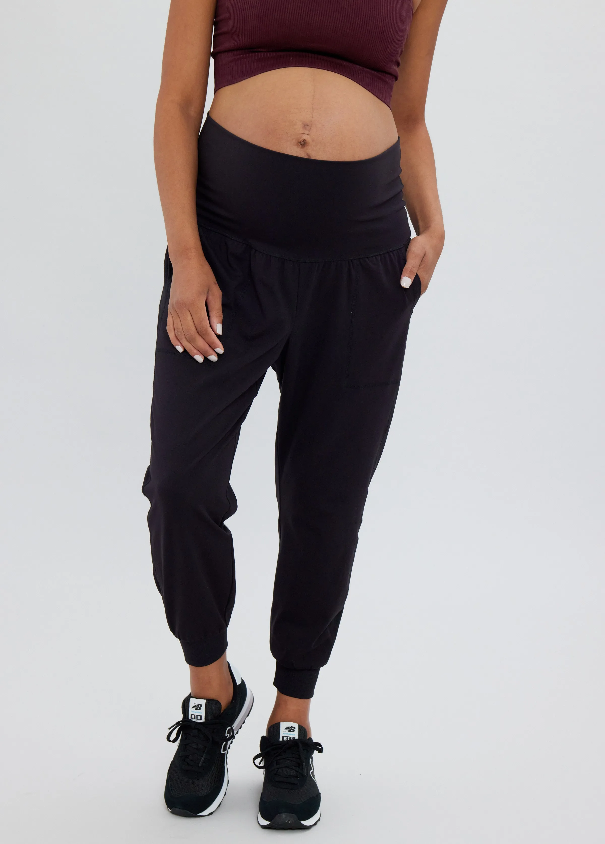 The Ultimate Fold Down Maternity Black Jogger