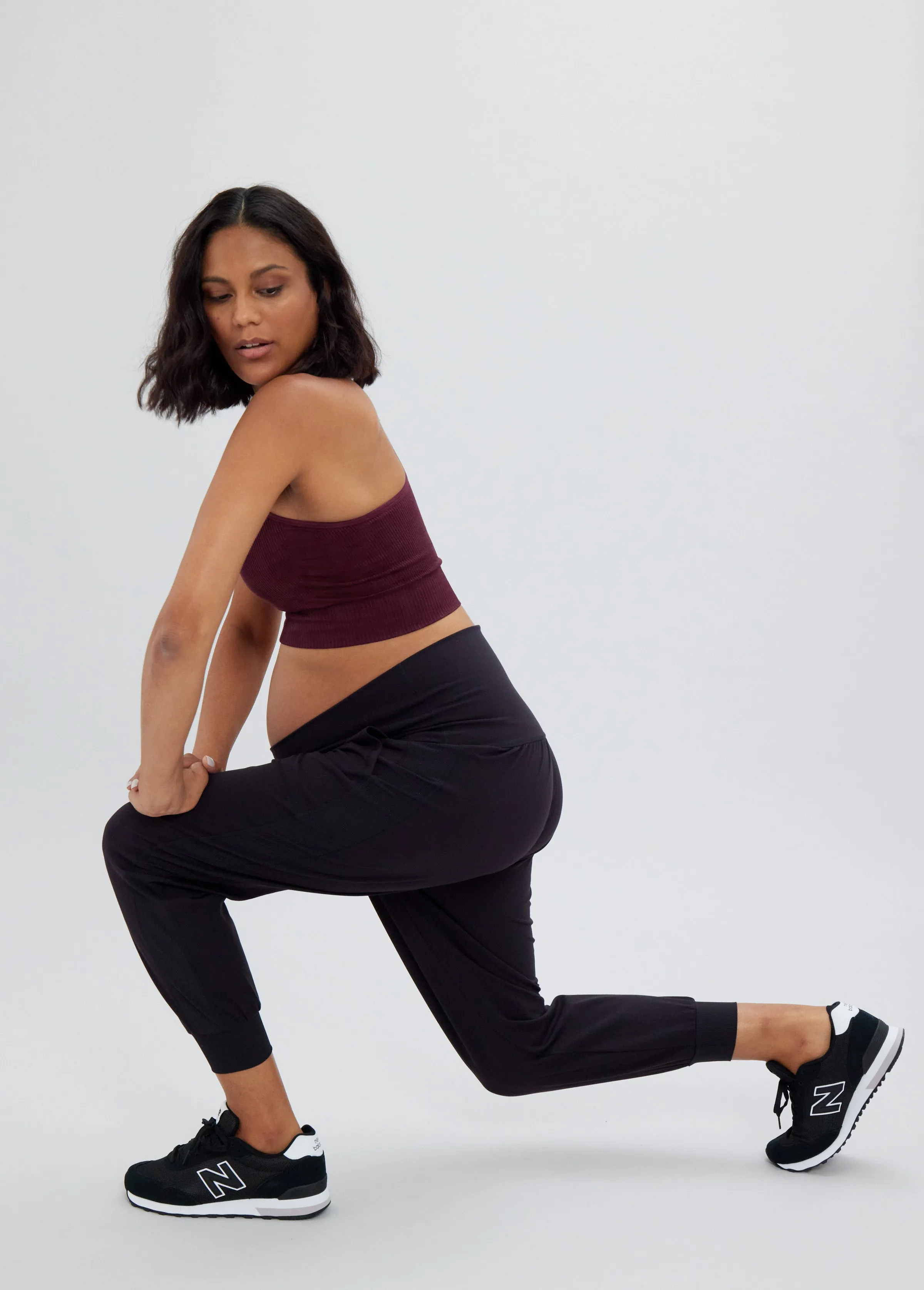 The Ultimate Fold Down Maternity Black Jogger