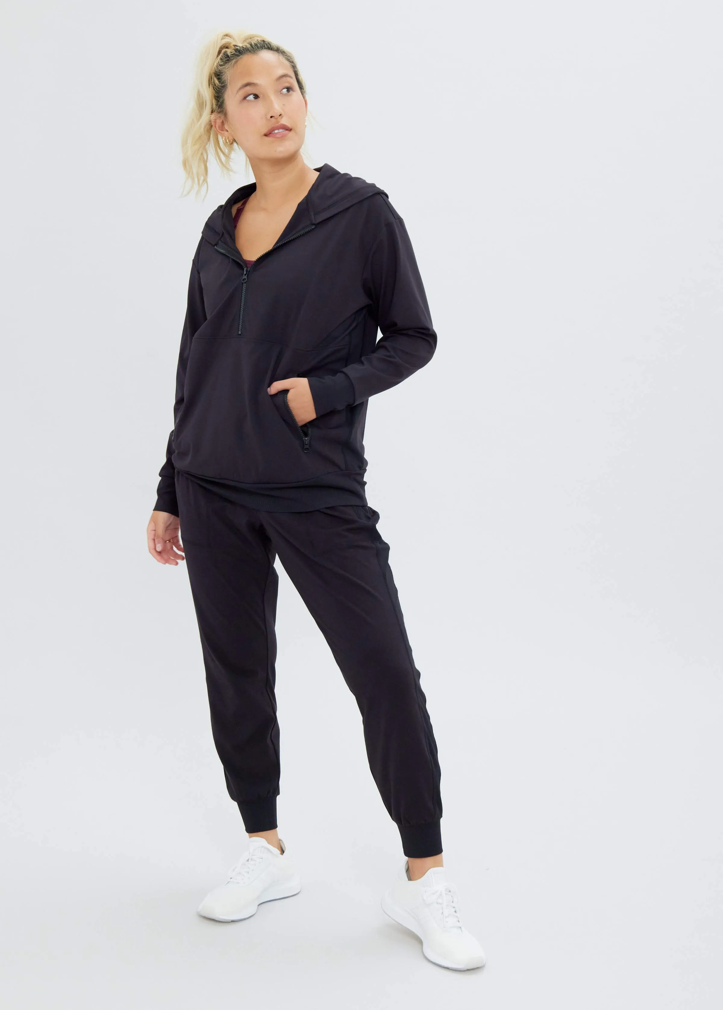 The Ultimate Fold Down Maternity Black Jogger