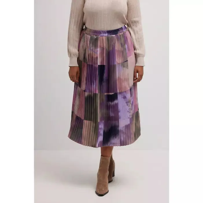 Ulla Popken Watercolour Pleated Skirt