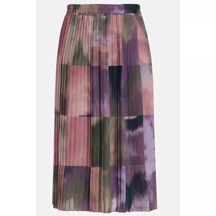 Ulla Popken Watercolour Pleated Skirt