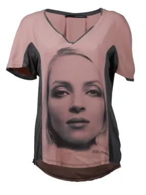 Uma Thurman Pink Blush Tee