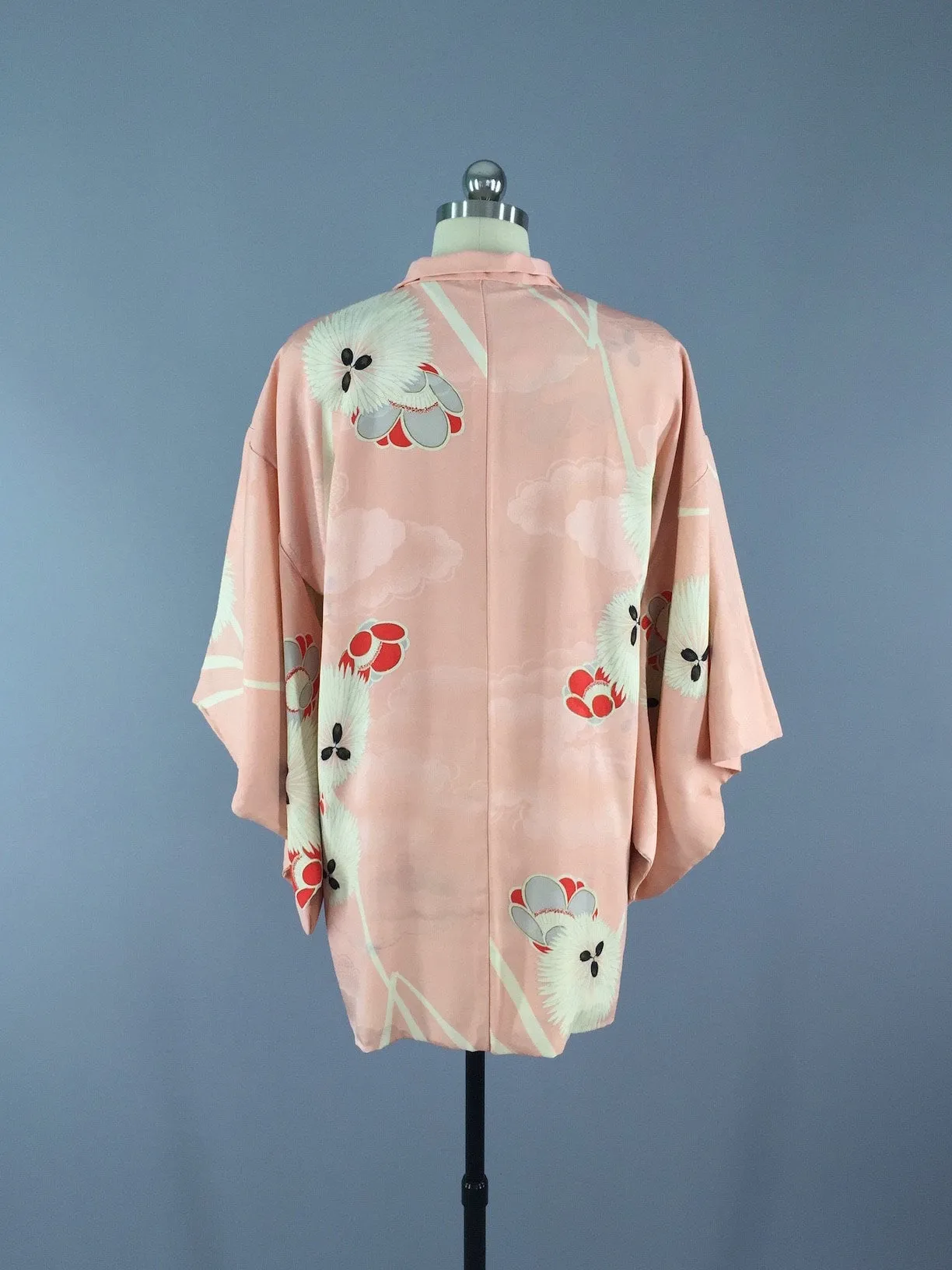 Vintage 1950s Silk Haori Kimono Cardigan