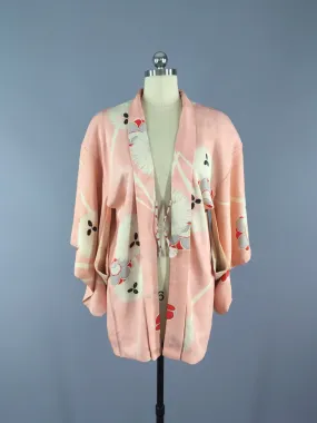 Vintage 1950s Silk Haori Kimono Cardigan