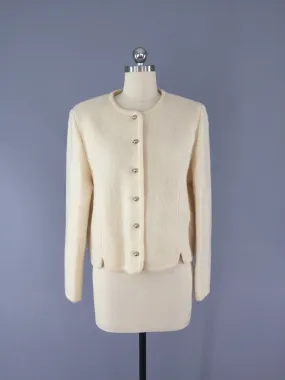 Vintage 1980s Ivory Wool Jacket